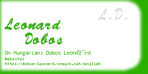 leonard dobos business card